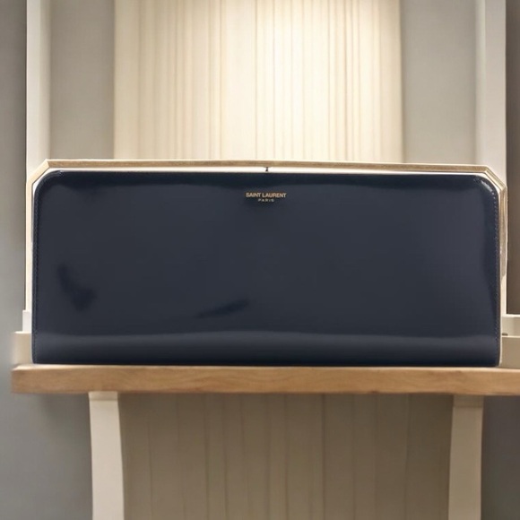 Saint Laurent SLP Patent Leather Frame Clutch Bag - Picture 2 of 16